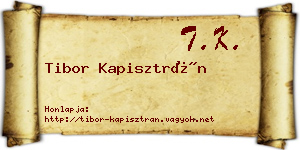 Tibor Kapisztrán névjegykártya